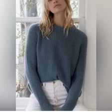 JENNI KAYNE CASHMERE FISHERMAN SWEATER S/M RETAILS $425