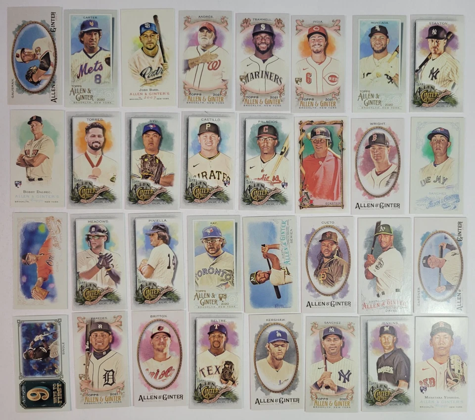 (117) Allen & Ginter Mini Parallel Lot Stars HOF Rookies Back Gold - Image 3 of 4