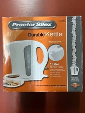 Proctor Silex 1 Liter Electric Kettle White Auto Shut-Off Fast Boil-New (Other)