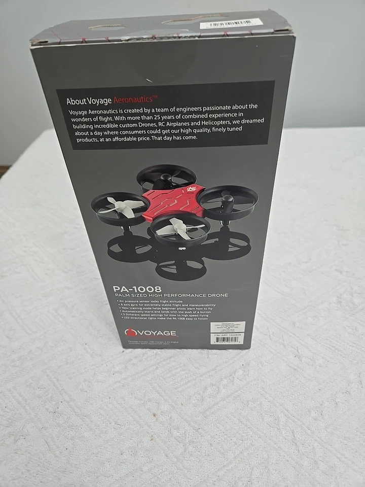Voyage Aeronautics PA1008 Palm Size High Performance Drone Indoor Outdoor Silver - Image 3 of 3