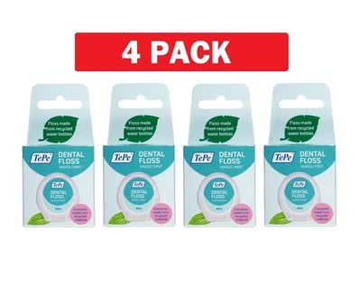 4 Pack Tepe Dental Floss Waxed Mint 40m Tepe Dental Tape Wide Waxed Mint 40m