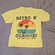 Port and Company Yellow Short Sleeve Tee Retro Beach Vibe