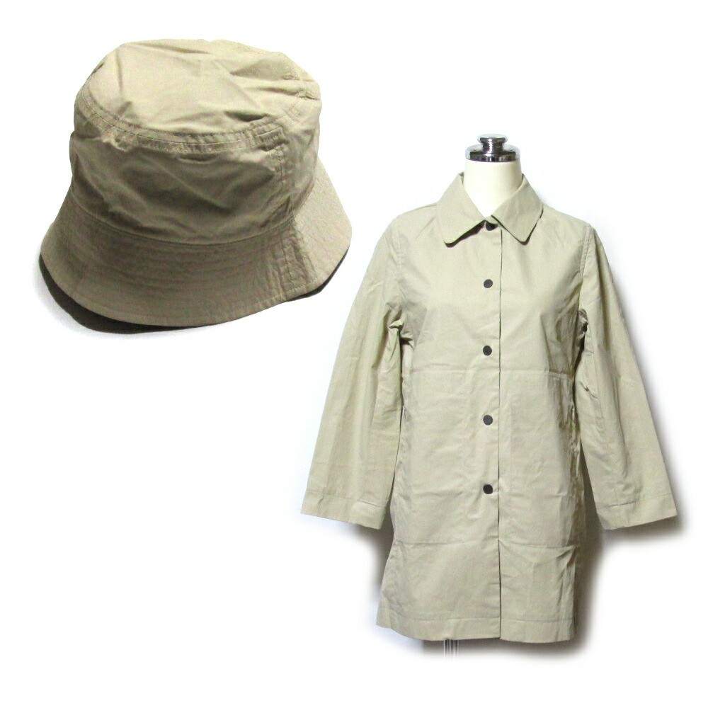 Burberry London Beige Trench Coat Size 8/54 with Hat 2-Piece Set Preowned