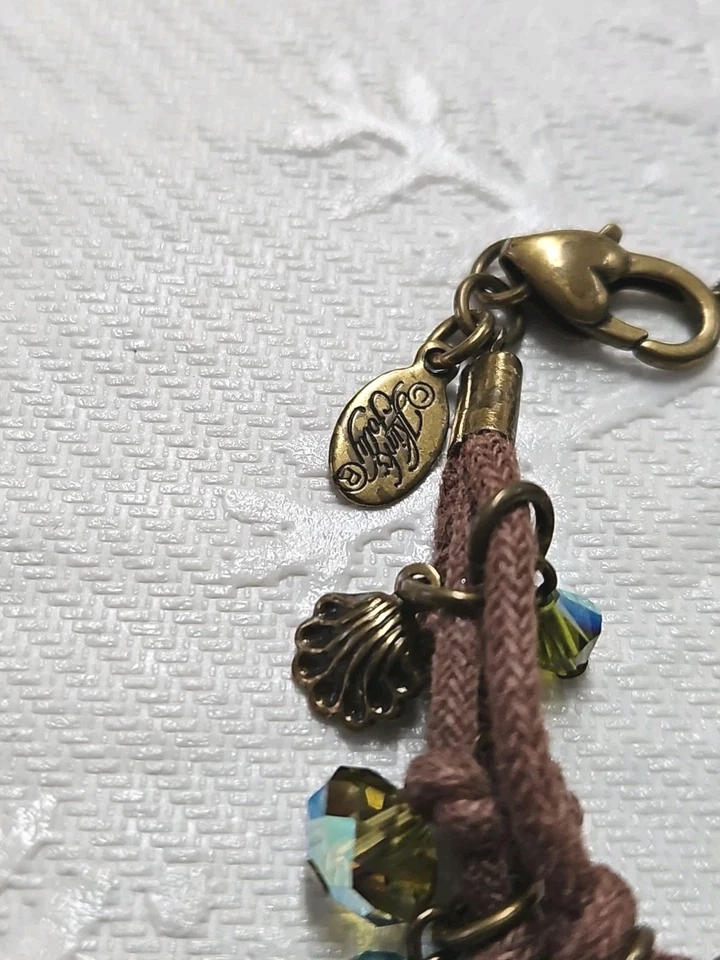 KIRKS FOLLY Ab Moon Face Cord Bracelet Signed - Image 4 of 4