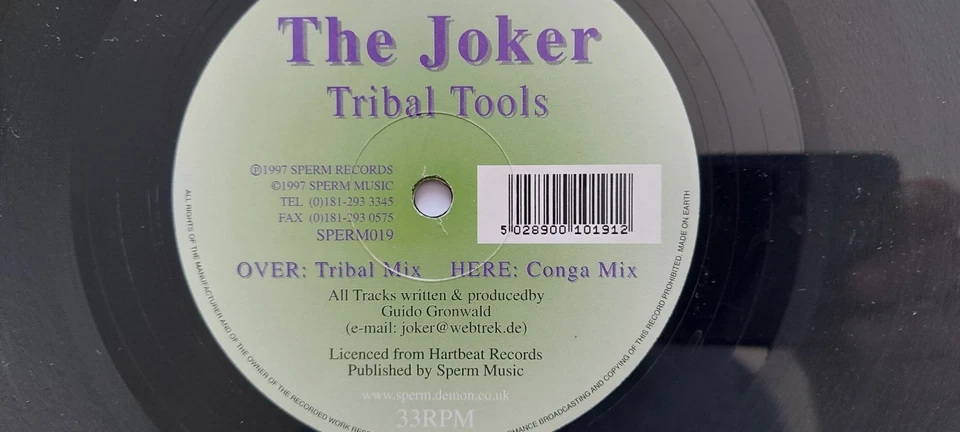 THE JOKER / TRIBAL TOOLS 1996 12" VINYL  Foto 3 de 3