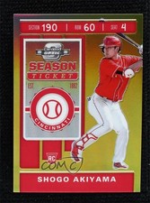 2020 Panini Chronicles Contenders Optic Gold Prizm 9/10 Shogo Akiyama #26 2l4