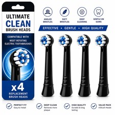 Oral-B iO Ultimate Clean Replacement Toothbrush Heads Electric Pack of 4 - Black
