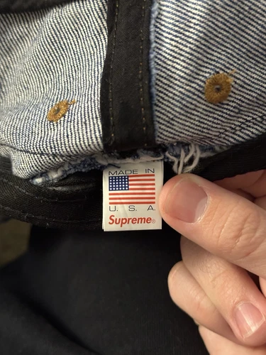 Chapeau seau bleu Supreme x Hysteric Glamour Snake Denim Crusher taille Medium/Large