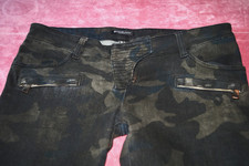 BALMAIN PARIS  EXTRAVAGANTE BIKER JEANS CAMOUFLAGE DECARNIN 2011/ERA 40/42 LUXUS