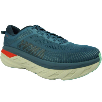 HOKA ONE ONE MEN'S BONDI 7 RUNNING SHOES REAL TEAL OUTER SPACE US 11
