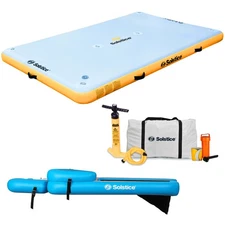 Solstice 8x5 Ft Inflatable Floating Dock Platform & Original Pup Plank Dog Float