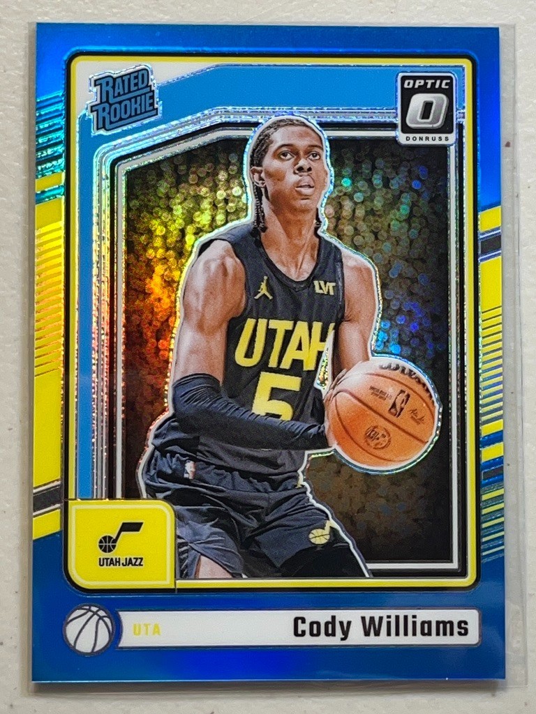 Cody Williams 2024-25 Panini Donruss Optic /225 Aqua Prizm Rated Rookie RC #298