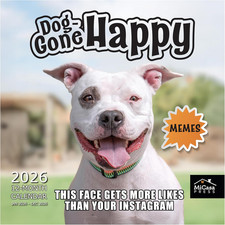 Dog-Gone Happy 2026 Wall Calendar 12 Month  12" X 24" Open  Thick  Sturdy ...
