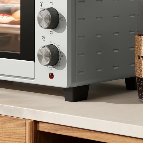 21L Mini Arbeitsplatte Backofen Elektrogrill mit einstellbarer Temperatur 1400W 230V, silberfarben - Bild 9 von 11