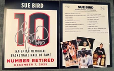 2025 UCONN HUSKIES SUE BIRD COMMEMORATIVE CARD - RETIREMENT JERSEY DAY - 12/7/25