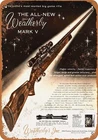 Tin Metal Sign Weatherby Mark V Rifles Vintage Decorative 8x12