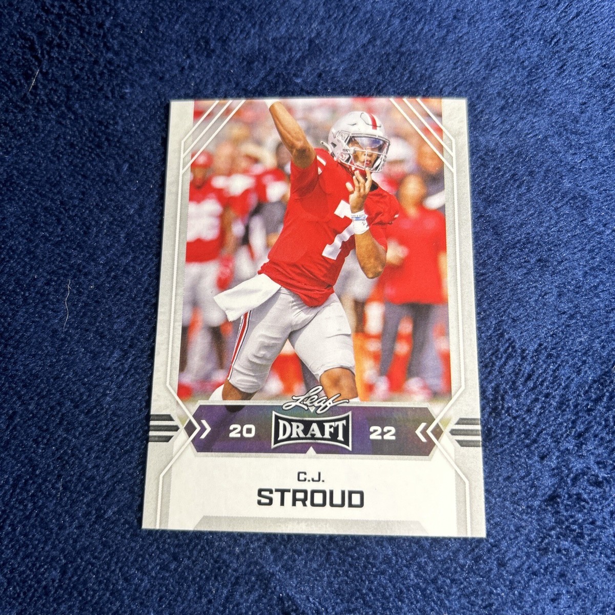 rare 2022 football cards 2022 Leaf Draft Football C.J. Stroud Rare Silver Rookie Card #3 Plus Bonus