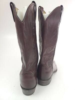 Dan Post Burgundy Black Cherry Leather Cowboy Western Boots  display picture 3