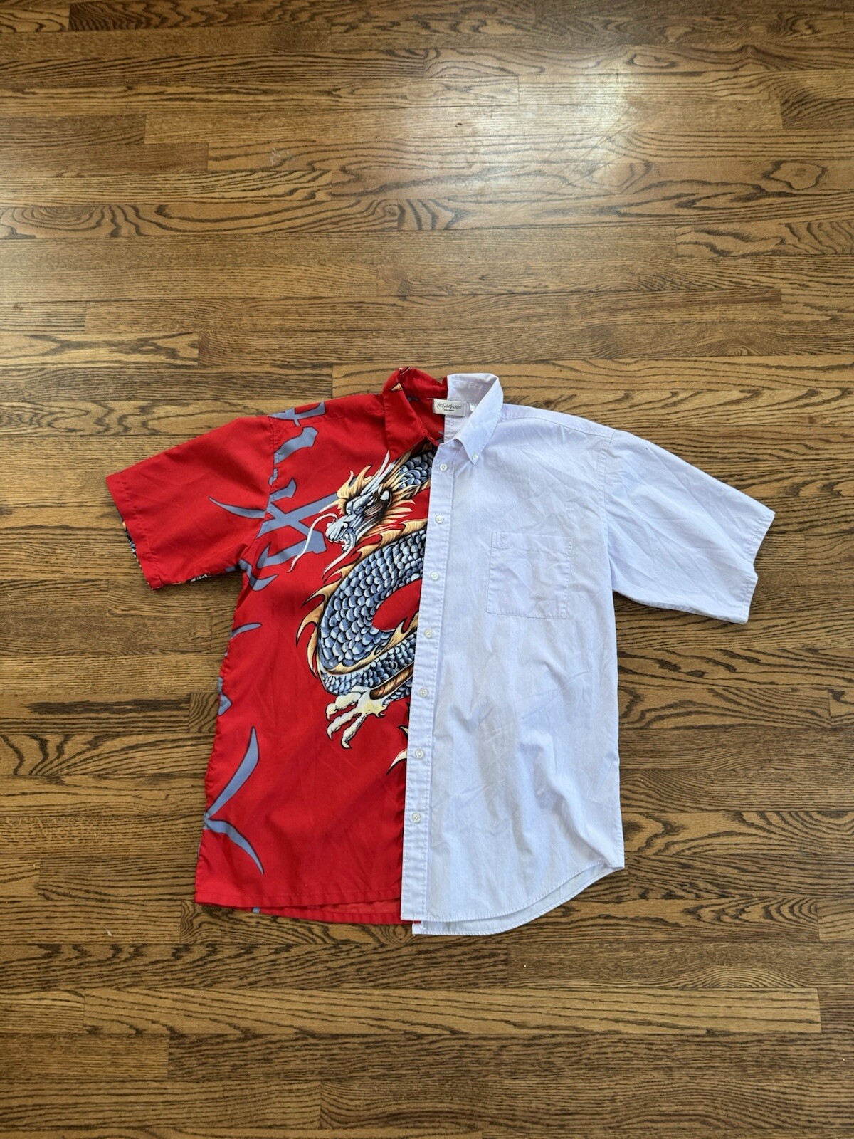 纷 Camicia giapponese vintage personalizzata Yves Saint Laurent x (taglia M oversize L)