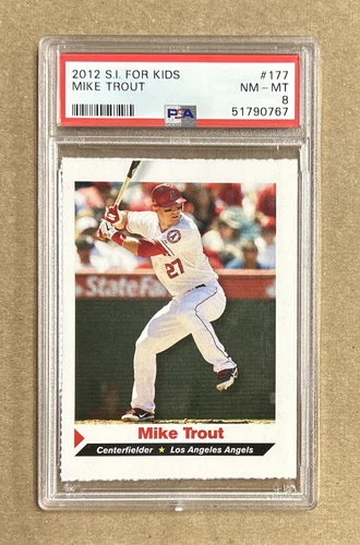 2012 Sports Illustrated Kids Mike Trout LA Angels Rookie Card #177 PSA 8
