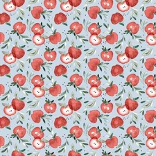 Animal Fabric | Storybook Farm Apple Toss Blue Red | Dear Stella Yard