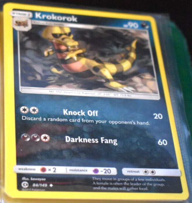 Krokorok # 84/149 Sun & Moon Base Set Pokemon Trading TCG Game Cards NM/MINT