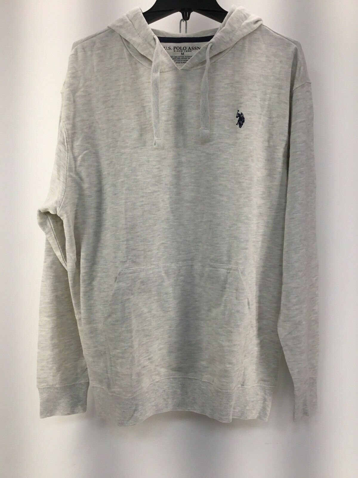 U.S. POLO ASSN Men's Solid 'FRENCH TERRY' Pullocer Hoodie, Oatmeal, L
