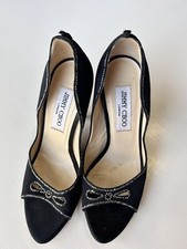 Jimmy Choo Satin Embellished Peep Toes Size 36.5