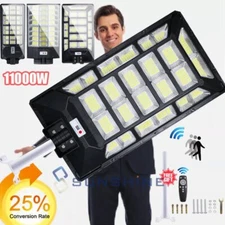 Commercial 99999999LM LED Outdoor Dusk to Dawn Solar Street Light Area Road Lamp