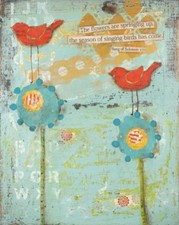 The flowers are springing up Song of Solomon 2:12 Cassandra Cushman Art 12x16