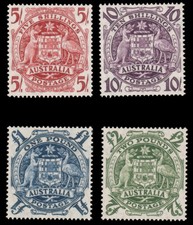 Australia #218-221 MNH 1949-1950 Arms SG224a-SG224d Mi187-Mi190