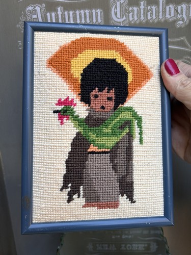 4 DeGrazia Completed Needlepoint Los Ninos Native Children Custom Framed Vintage - Picture 24 of 24