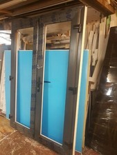 NEW ANTHRACITE GREY ON WHITE FRENCH  DOORS GLASS HARDWARE ANY SIZE FREE DELIVERY