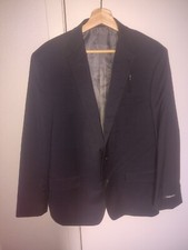 NWT Vintage Claiborne Mens Wool Blend Blue Neat Blazer 44Reg