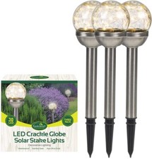 Solar LED Garden Globe Lights Stake Post Patio Path Outdoor Lighting 3PK 6PK