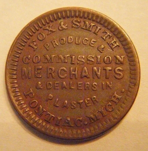 Fox & Smith, Produce & Commission Merchants & Plaster, Pontiac, MI., 1863