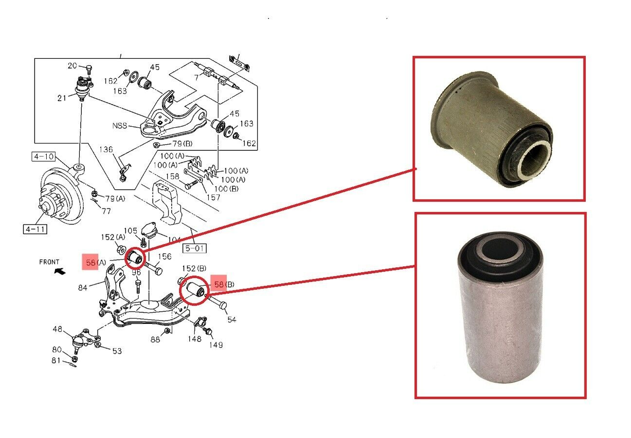 FOR ISUZU TROOPER UBS69 3.1TD/UBS73 3.0TD  FRONT LOWER WISHBONE ARM BUSHES 92-04