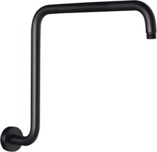 PHASAT 16 Inches Black Shower Head ArmS Shaped Shower Arm with FlangeHigh Rise