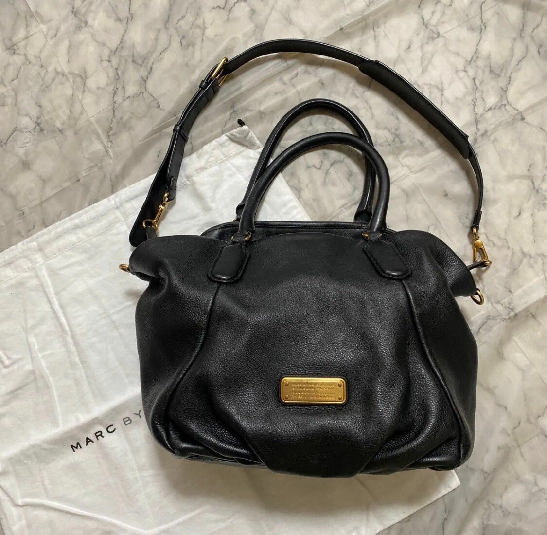 Authentic MARC by Marc Jacobs Classic Q-Franc Black Pebble Leather