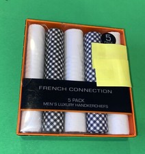 NEW French Connection 5 Pack Assorted Handkerchiefs