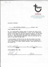 Bob Sheldon Signed 1976 Topps Contract / Autographed Milwaukee Brewers / COA