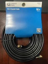 Commercial Electric 50 ft. RG-6 Quad Shielded Coaxial Cable Black