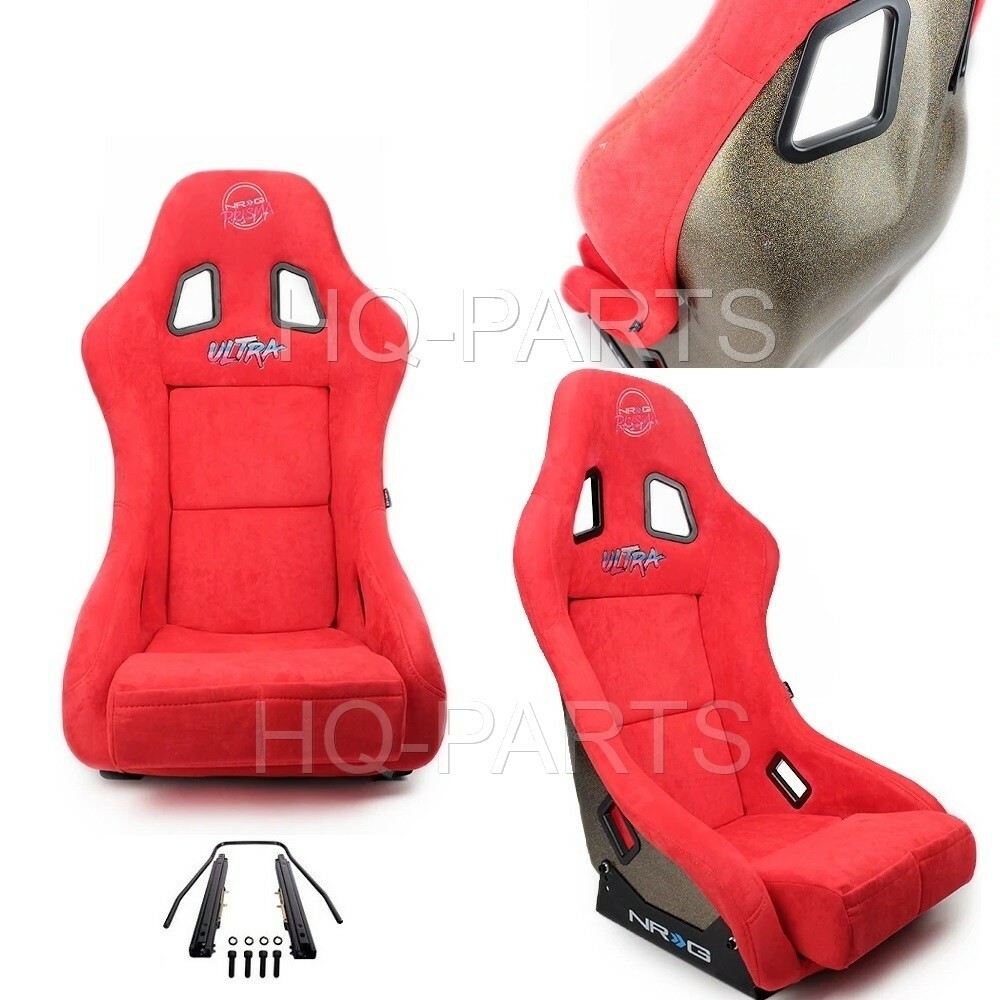 NRG PRISMA FIXED BUCKET RACING SEAT FRP-303RD-ULTRA ALCANTARA RED