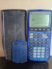 Texas Instruments Clear Blue TI-83 Plus Graphing Calculator w/ cover. Tested! A1