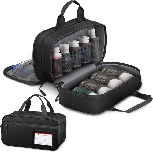 Pill Bottle Organizer, Travel Medicine Bag Medication Organizer Storage for Pill