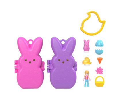 Polly Pocket x Peeps Partnership Compact 6 Micro Dolls & 2 Playsets Accessories