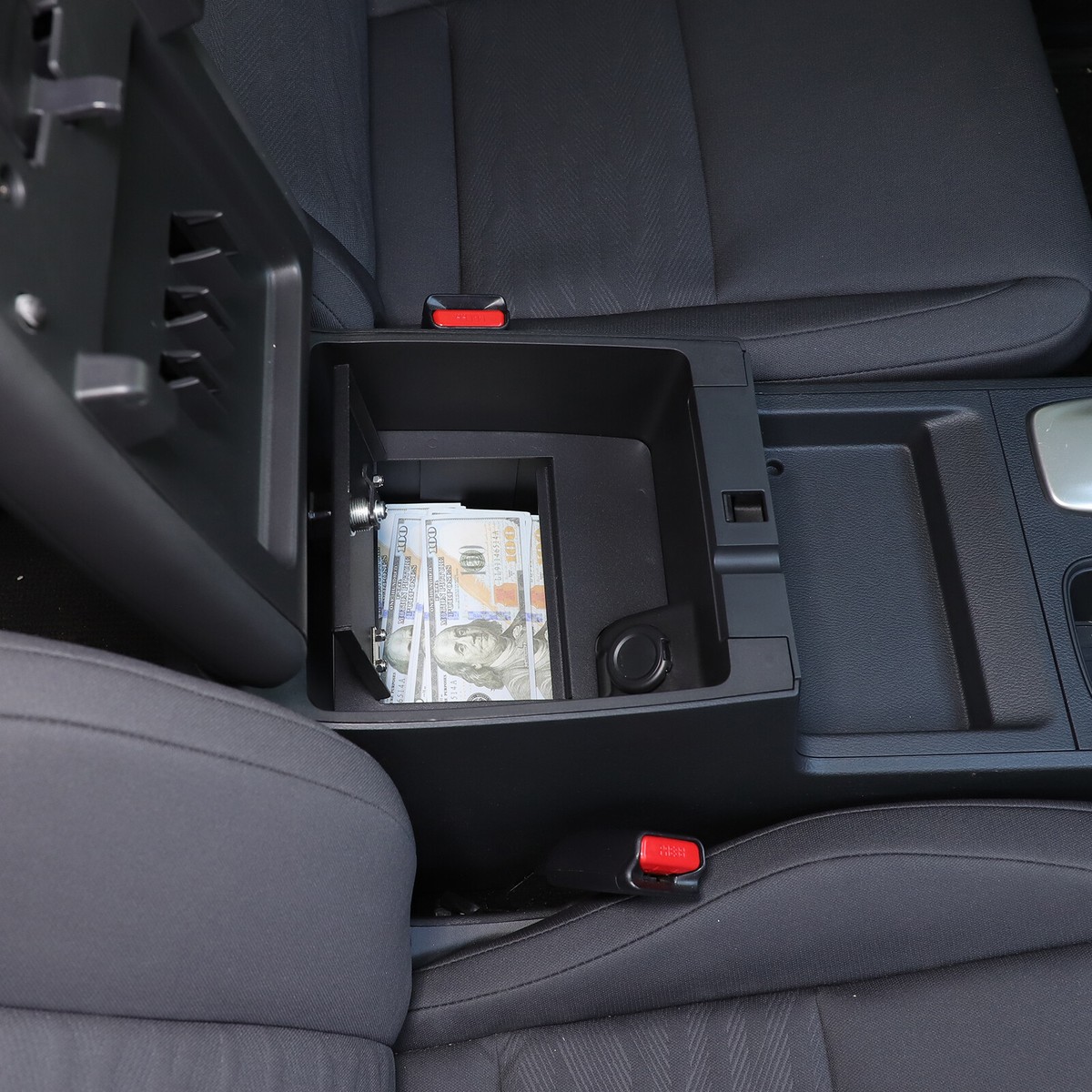 Center Console Gun Safe Storage Box Vault Lock Box For Nissan