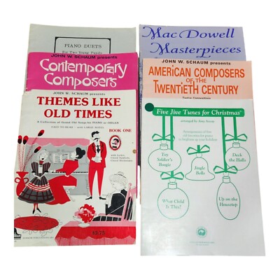 LOT OF 6 Piano Books 4 SCHAUM  & 1 Christmas Tunes & 1 Easy Grade Duets Bilbro