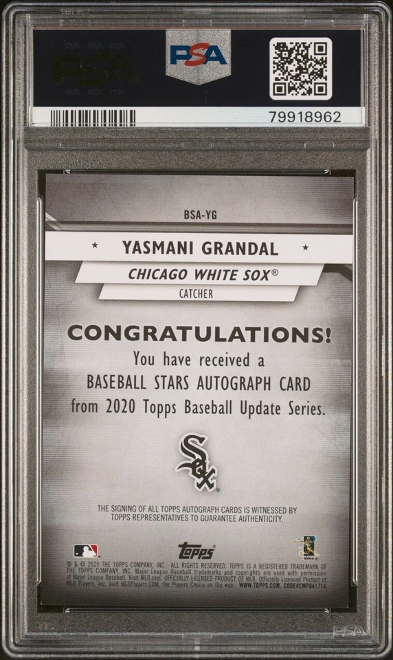 Yasmani Grandal - 2020 Topps Update Baseball Stars Autograph Gold PSA 8 #40/50 - Image 2 of 2