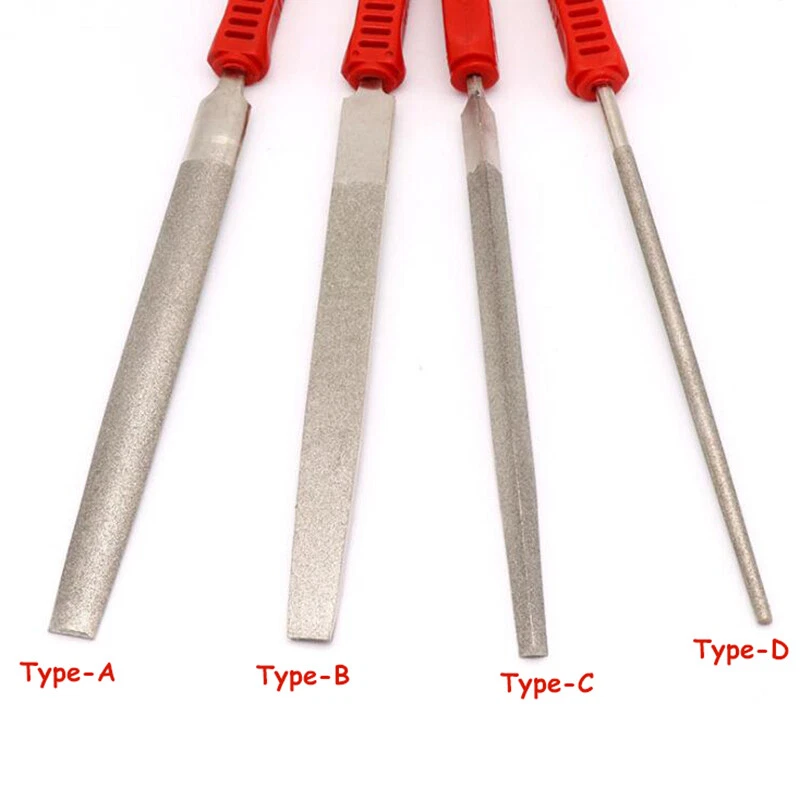 Diamond Needle File Half Round Taper & Flat for Stone Glass Metal 6/8/10/12 inch - Image 2 of 4